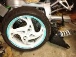 Klikněte pro detailní foto č. 2 - Letmo uchycené kolo s kyvnou vidlicí a tlumičem Honda CB 1000 R